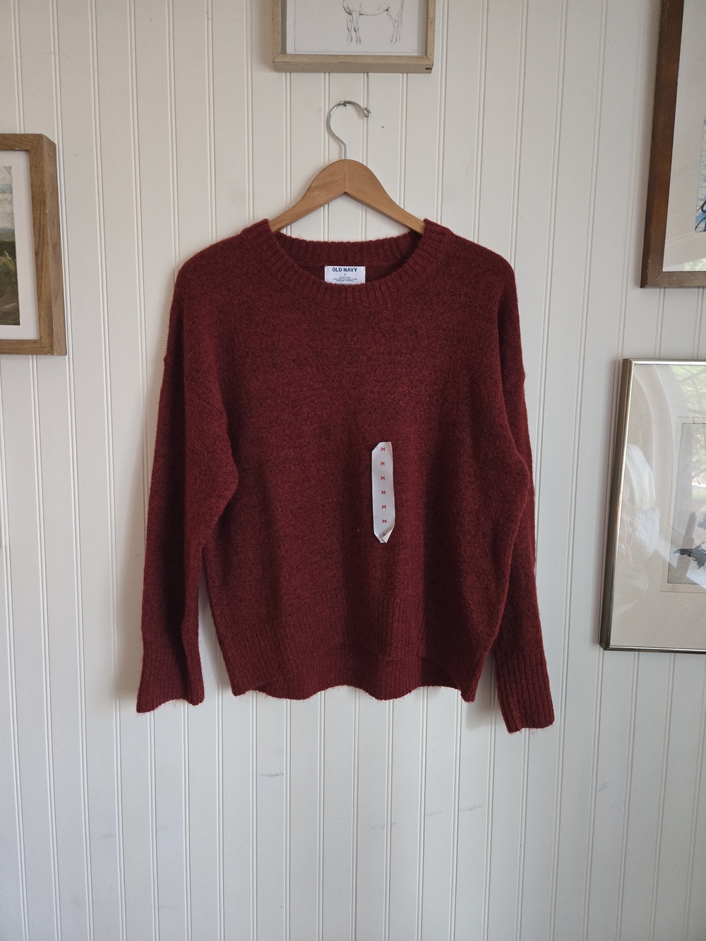 Old Navy Super Soft Textured Knit Crew-Neck Sweater Red Medium